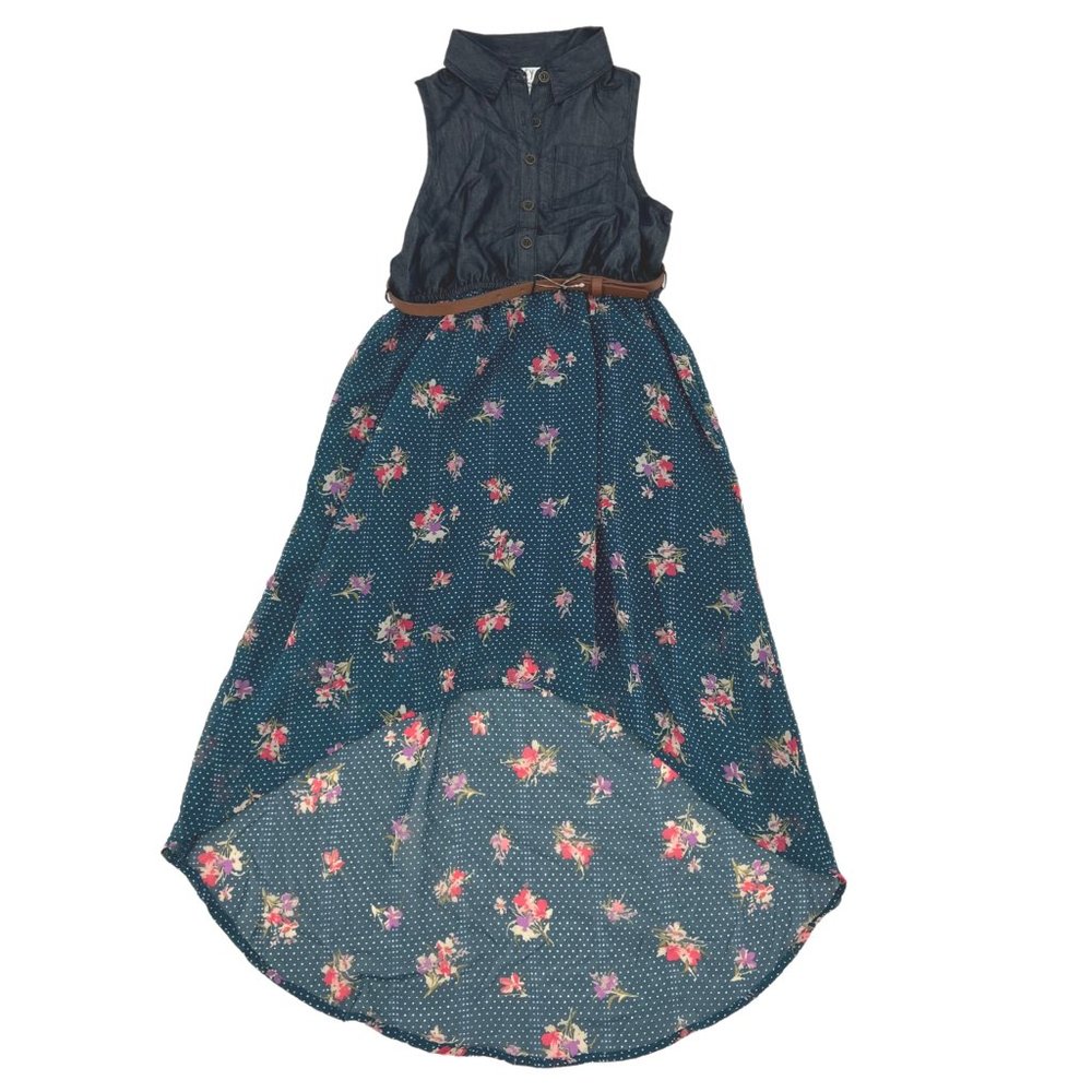 Zoey Girl | Denim Top Dress | Blue | Floral | Size 7